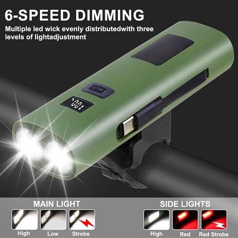 Bike Light, 500 Lumens Super Bright Bicycle Light, 6 Modes USB Rechargeable Bike Headlight, Waterproof Safety Bike Light for Road, Mountain, Night Riding in Saudi Arabia