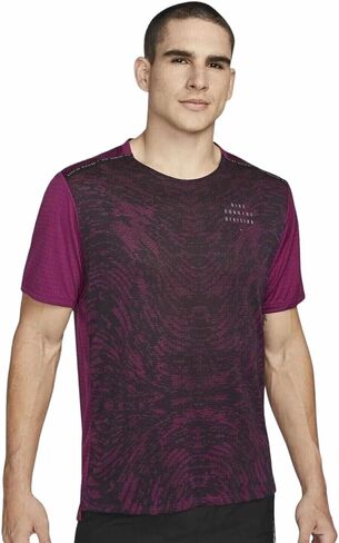 Nike Men's Run Division Rise 365 Running Athletic Shirt Wine L in Saudi Arabia