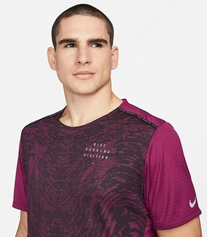 Nike Men's Run Division Rise 365 Running Athletic Shirt Wine L in Saudi Arabia