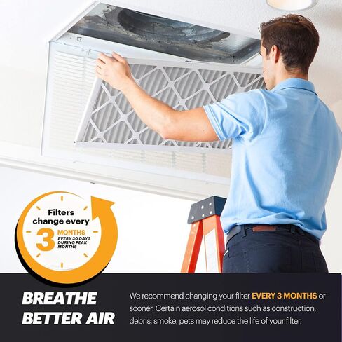 BNX 16x20x1 MERV 11 Air Filter 2 Pack - MADE IN USA - Electrostatic Pleated Air Conditioner HVAC AC Furnace Filters - Removes Dust, Mold, Pollen, Lint, Pet Dander, Smoke, Smog in Saudi Arabia