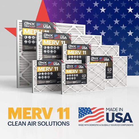 BNX 16x20x1 MERV 11 Air Filter 2 Pack - MADE IN USA - Electrostatic Pleated Air Conditioner HVAC AC Furnace Filters - Removes Dust, Mold, Pollen, Lint, Pet Dander, Smoke, Smog in Saudi Arabia