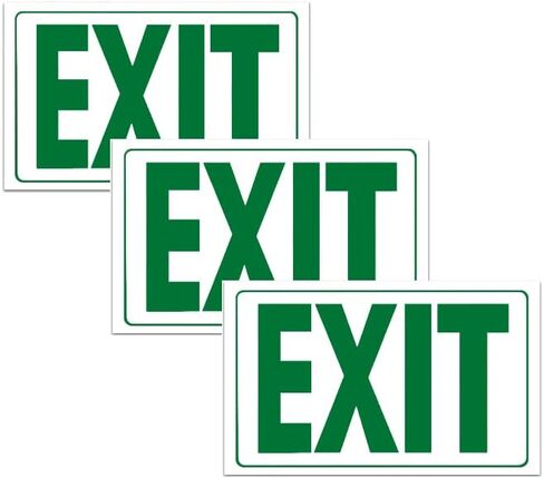 Exit Stickers. 10"×7"Fluorescent Sticker, Waterproof and wear-Resistant Safety exit Sign (5, Non Fluorescent-Red) in Saudi Arabia