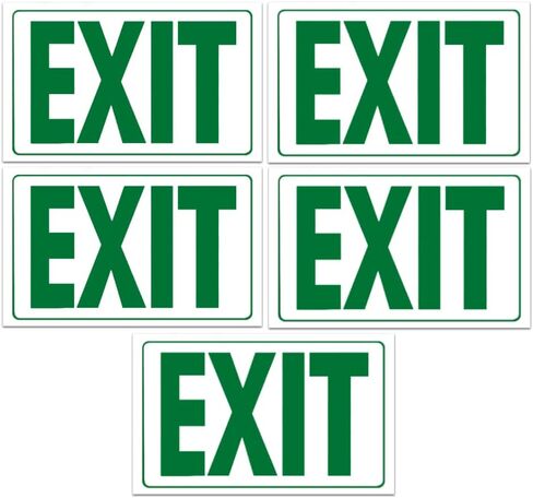 Exit Stickers. 10"×7"Fluorescent Sticker, Waterproof and wear-Resistant Safety exit Sign (5, Non Fluorescent-Red) in Saudi Arabia