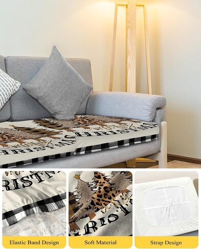 Prime Leader Sofa Covers Couch Cushion Covers, Christmas Grey Snowflakes Stretch Elastic Sofa Slipcovers Furniture Protector Couch Cover for Dogs Pet, Small, 3PCS in Saudi Arabia