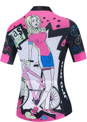 Cycling Jersey Women, Bike Short Sleeve Bicycle Shirt Tops with 4 Pockets Reflective S-3XL in Saudi Arabia