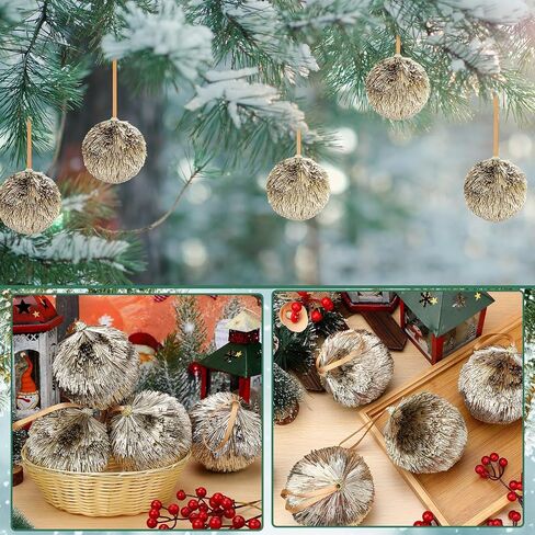 Syhood 4 Pcs Champagne Christmas Ball Ornaments 4 Inch Large Shatterproof Christmas Hanging Ornaments Gold Glitter Tube Shaped Balls for Xmas Tree Holiday Party Decorations in Saudi Arabia
