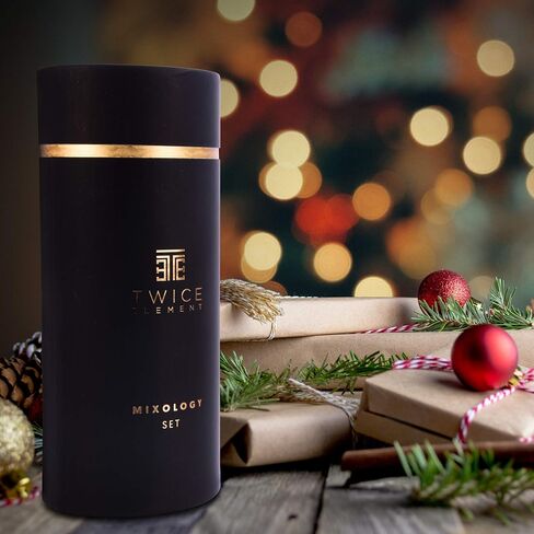 Cocktail Shaker Set - Boston Style Shaker Kit with: Elegant Gift Box, Storage Pouch, Recipe Book and All Essential Drink Accessories | Great Gift for him in Saudi Arabia