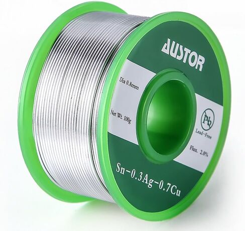 AUSTOR 0.8mm Lead Free Solder Wire with Rosin Core, 100g in Kuwait