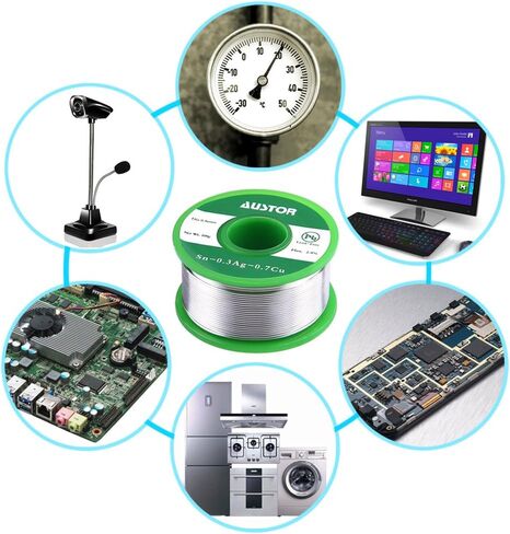 AUSTOR 0.8mm Lead Free Solder Wire with Rosin Core, 100g in Kuwait