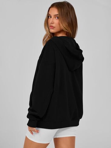 MASCOMODA Women Zip Up Hoodie Trendy Oversized Sweatshirt Casual Long Sleeve Fleece Jacket Fall Winter Clothes with Pockets in Saudi Arabia
