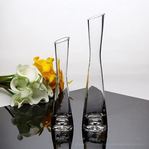 20cm Clear Bud Vase Small Glass Flower Vase Vintage Wedding Table Decor Single Stem Vase for Home Office Wedding Decor in Kuwait