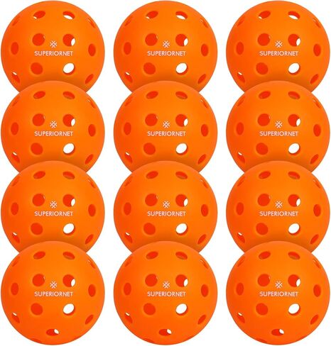 Pickleball Balls, 40 Holes, 12 Pack Set Pickleballs for Indoor and Ourdoor Playing in Saudi Arabia