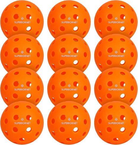 Pickleball Balls, 40 Holes, 12 Pack Set Pickleballs for Indoor and Ourdoor Playing in Saudi Arabia