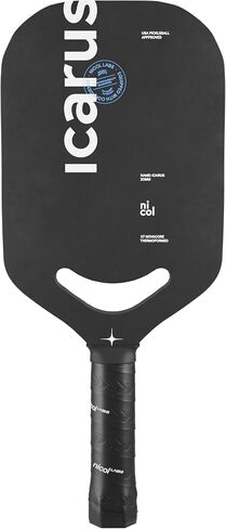 Pickleball Paddle Thermoformed & Edgeless | Icarus by Nicol | Micro Gritted Carbon Fiber Racket for Enhanced Spin & Control - Aerodynamic Paddles for Fast, Powerful Swings in Saudi Arabia