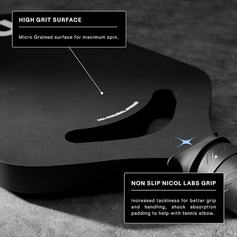 Pickleball Paddle Thermoformed & Edgeless | Icarus by Nicol | Micro Gritted Carbon Fiber Racket for Enhanced Spin & Control - Aerodynamic Paddles for Fast, Powerful Swings in Saudi Arabia