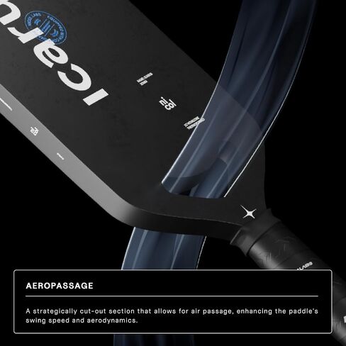 Pickleball Paddle Thermoformed & Edgeless | Icarus by Nicol | Micro Gritted Carbon Fiber Racket for Enhanced Spin & Control - Aerodynamic Paddles for Fast, Powerful Swings in Saudi Arabia