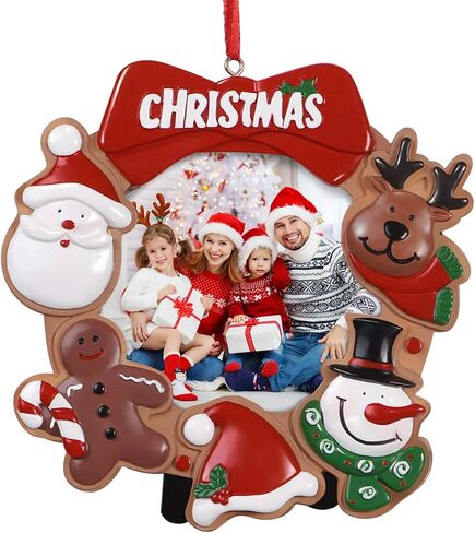 Toyvian Christmas Photo Frame Ornaments,Resin Picture Frame Xmas Tree Party Decorations Family Picture Keepsake Decor in Saudi Arabia