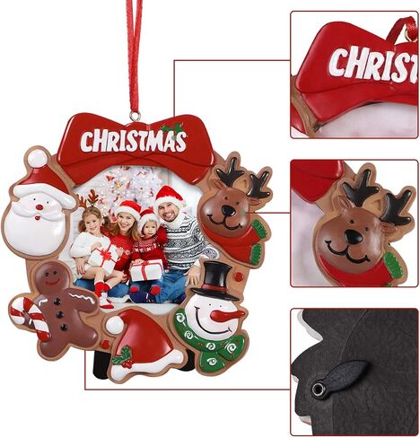 Toyvian Christmas Photo Frame Ornaments,Resin Picture Frame Xmas Tree Party Decorations Family Picture Keepsake Decor in Saudi Arabia