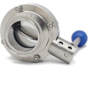 Sanitary Butterfly Valve with Pull Handle 304 Stainless Steel Tri Clamp Clover (1.5" Tube OD)
