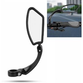 Bike Mirror,Bicycle Mirror for Handlebars,Upgraded Bike Mirror Handlebar Mount,Ajustable and Rotatable Safe Rearview Bicycle Mirror, Fit for Mountain Bikes,City Road Bikes, E-bikes (Left)
