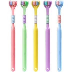 1pc Three-Sided Soft Hair Toothbrush,Effective Wrap-Around Design,Deeply and Thoroughly To Clean Teeth and Gums,Manual Suitable for Adults And Children Toothbrushes and Accessories（Random Color）