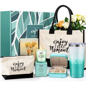 Gifts for Women and Mom, Birthday Gifts, Canvas Tote Bag Gift Set for Christmas, Mothers Day, Valentines Day, Personalized Present for Friendship, Her, Girlfriend, Wife, Teacher, Bridesmaids