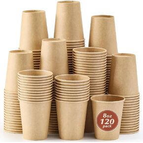 AOZITA 480 Pack 8 oz Paper Coffee Cups, Disposable White Paper Hot/Cold Beverage Drinking Cup for Water, Juice, Coffee, Tea in Kuwait
