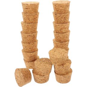 Ipetboom 20pcs Tapered Cork Stopper Wooden Wine Bottle Stopper Tapered Cork Bottle Plugs Wood Wine Corks Crafts Replacement Corks for Wine Beer Bottle Glass Bottles 39-41.5mm