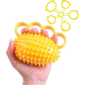 Hand Exerciser Ball and Finger Stretcher, Hand Grip Strengthener Trainer, Squeeze Balls, Wrist Pain Relief (Pink)