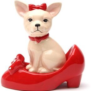 Pacific Giftware Chihuahua in High Heel Shoe Pumps Ceramic Magnetic Salt Pepper Shaker