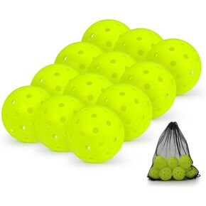 كرات Sukeen Pickleball في الهواء الطلق، كرات Pickleball من قطعة واحدة عالية الارتداد، 40 فتحة كرات مخلل خارجية مقاومة للتشقق، كرات مخلل نيون عالية الوضوح، كرات مخلل خارجية in Kuwait