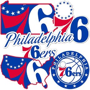 Desert Cactus Philadelphia 76ers Stickers NBA Officially Licensed Sticker Vinyl Decal Laptop Water Bottle Car Scrapbook (Type 2-3)