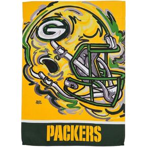 Team Sports America NFL Green Bay Packers Garden Flag 12x18 Double Sided | Sports Garden Flags For Outside | Justin Pattern Flag Home Decor for Football Fans