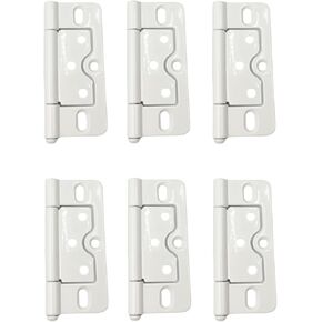 6 Pack Non-Mortise Door Hinges, 3" x 1.4" Stainless Steel Closet Door Hinges Heavy Duty Chest Hinges Bifold Door Hinges with Mounting Screws(Black)