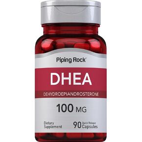 Piping Rock DHEA for Women and Men 100mg | 90 Capsules | Dehydroepiandrosterone Supplement | Non-GMO, Gluten Free