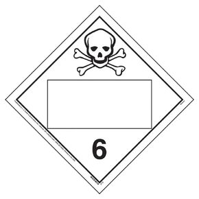 Division 6.1 Poison Placard, Blank 25-pk. - 10.75" x 10.75" Removable Self Adhesive Vinyl for Temporary Applications - J. J. Keller & Associates - Complies with DOT Hazmat Placard Requirements
