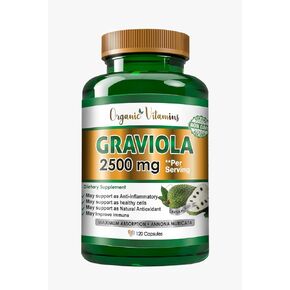 Graviola Soursop 2500 mg Natural Dietary Supplement. Leaf & Fruit Extract 120 Capsules Antioxidant, High Potency Capsules Made in The USA