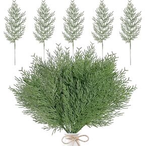 Sggvecsy 10 Pcs Christmas Norfolk Pine Branches with Pine Cones Artificial Christmas Branches Faux Christmas Greenery Norfolk Pine Stems Cedar Stems for Xmas Home DIY Crafts Garland Indoor Decor