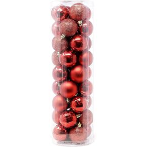 Allgala Christmas Balls 36 PK 2 Inch (5CM) Pre-Strung Shatter Proof Christmas Ornament Balls for Xmas Tree-4 Style-Blue