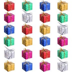 simarro 24 قطعة من زخارف صندوق هدايا عيد الميلاد الصغيرة، 2.5 سم شجرة عيد الميلاد صناديق هدايا صغيرة معلقة ديكورات حفلات هدايا شجرة عيد الميلاد في الأماكن المغلقة والخارجية معلقة قلادة زينة للعطلات in Kuwait