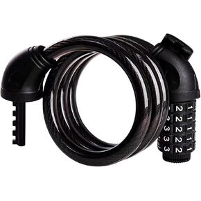 5 Digit Resettable Combination Bike Lock, Black Combination Lock for Montaion Bicycles, Scooters