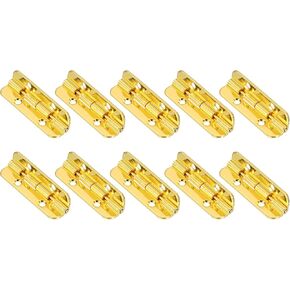uxcell Metal Piano Hinges 90 Degree Long Folding Hinges with Screws for Wooden Box, Cabinet Closet, 40x10mm Gold, 10 Pcs