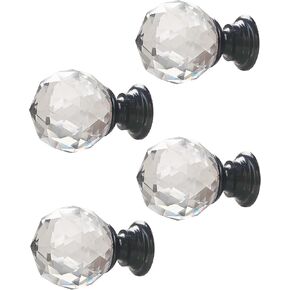 Xiaoyztan 4 Pcs Round Crystal Drawer Knobs Classical Gold Base Glass Pull Knobs for Cabinet Door Cupboard Dresser Closet (25mm)