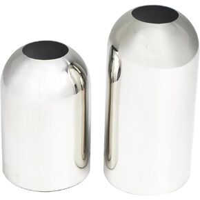 The Novogratz Stainless Steel Metal Decorative Vase Centerpiece Vases with a Sleek Mirror Finish, Set of 2 Flower Vases for Home Decoration 10", 7" H, Silver