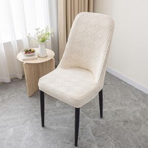 4-Piece Dining Chair Cover, Modern Style Curved Chair Cover, Fully Wrapped Detachable seat Protection Cover, Suitable for Dining and Living Room Chairs
