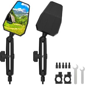 Adventure Motorcycle Mirrors with Ball-Head, ATV Rear View Mirror No Vibration & Wobble, with 8/10MM Screw and 7/8" Handlebar, Compatible with ATV Dirt Bike and More