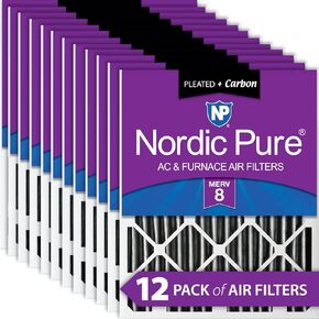 Nordic Pure 12x24x2 (11 3/8 x 23 3/8 x 1 3/4) Pleated MERV 8 Air Filters 3 Pack