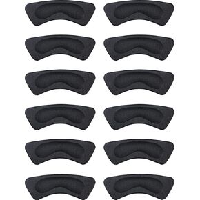 Heel Pads 6 Pairs Shoe Inserts Women Grips Liner Self-Adhesive Shoe Heel Protector Pads Foot Care(Black)