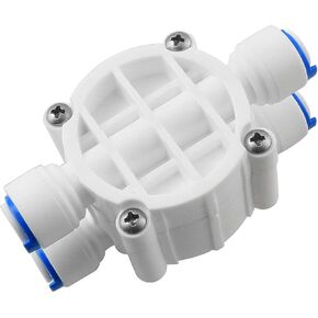 1/4" Tube 4 Way Port Auto Shut Off Valve with Push Fittings For RO Reverse Osmosis Water Filter System