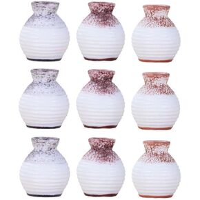 NOLITOY 9pcs Mini Vase Ornaments, Vase Model Small Bud Vases for DIY Miniature Furniture Decoration Office Desk Resin Crafts